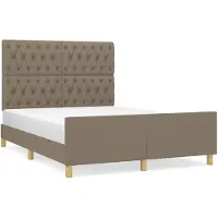 vidaXL Cadre de lit sans matelas Taupe 140x190 cm Tissu