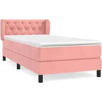 vidaXL Lit boxspring avec matelas rose 80x200 cm velours