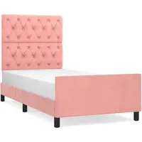 vidaXL Cadre de lit avec tête de lit rose 80x200 cm velours