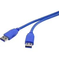 Renkforce USB 3.0 câble de raccordement [1x USB 3.0 prise mâle A - 1x USB 3.0 prise mâle A] 1 m bleue ore Steckkonta