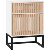 vidaXL Table de chevet blanc 40x30x55,5 cm bois d’ingénierie et fer