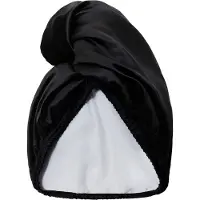 GLOV Satin Towel Wrap : turban double face en satin noir pour les cheveux