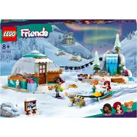 LEGO Friends Igloo Adventure, ensemble de briques avec tente de camping, 2 chiens de traîneau, mini-poupées et accessoires, jouet d'hiver pour bébé, idée cadeau pour les 8 ans, 41760