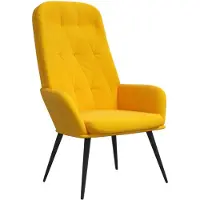 vidaXL Chaise de relaxation Jaune moutarde Velours