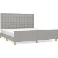 vidaXL Cadre de lit sans matelas gris clair 160x200 cm Tissu