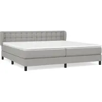 vidaXL Lit boxspring avec matelas gris clair 200x200 cm Tissu