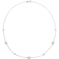 Nenalina Chaîne argent / blanc perle