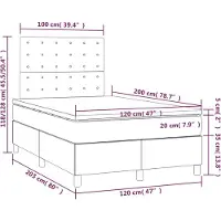 vidaXL Lit boxspring avec matelas noir 120x200 cm Tissu