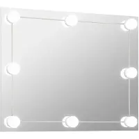 vidaXL Miroir mural sans cadre avec éclairage LED Rectangulaire verre