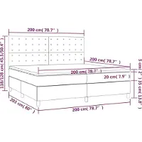 vidaXL Lit boxspring avec matelas Crème 200x200 cm Tissu