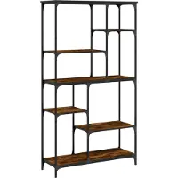 vidaXL Bibliothèque chêne fumé 99x35,5x176 cm bois ingénierie acier
