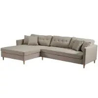 Ebuy24 Marino Deluxe canapé chaise longue tourné vers la droite ou la gauche avec coussins tissu sable.