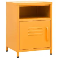 vidaXL Table de chevet Jaune moutarde 35x35x51 cm Acier