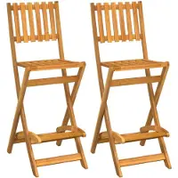 vidaXL Tabouret de bar de jardin 2 pcs. Pliable Bois massif Acacia