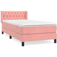 vidaXL Lit boxspring avec matelas rose 90x200 cm velours