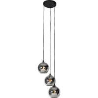 QAZQA Suspension intelligente noire avec verre fumé avec 3 Wifi A60 - Wallace