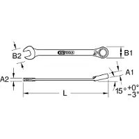 Ks Tools 503.4908 Clé à fourche annulaire à cliquet