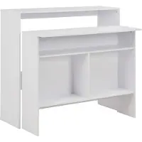 vidaXL Table de bar avec 2 plateaux de table blanc 130x40x120 cm
