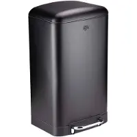 Dirt Devil Poubelle à pédale 30 litres - Mécanisme « Soft Close » - Poubelle avec bac amovible - pour la cuisine et la salle de bains - 34,5 x 32,5 x 61,5 - Acier inoxydable - Noir