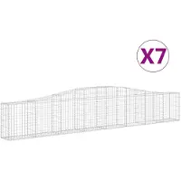 vidaXL Gabions 7 pcs voûtés 400x30x60/80 cm en fer
