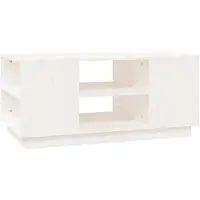 vidaXL Table basse blanche 90x49x40,5 cm pin massif
