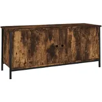 vidaXL Armoire TV avec portes chêne fumé 102x35x45 cm Bois composite