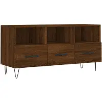 vidaXL Armoire TV marron imitation chêne 102x36x50 cm Matériau dérivé du bois