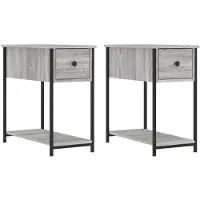vidaXL Tables de chevet 2 pcs sonoma gris 30x60x60cm bois d'ingénierie