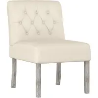 vidaXL Fauteuil sans accoudoirs lin design de boutons