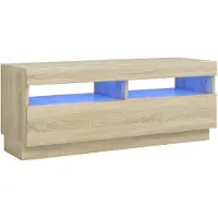 vidaXL Armoire TV avec lampes LED Chêne Sonoma 100x35x40 cm