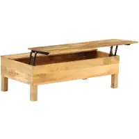 vidaXL Table basse en bois massif de manguier 110x55x35 cm