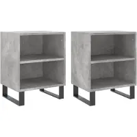 vidaXL Tables de chevet 2 pcs gris béton 40x30x50 cm bois d'ingénierie