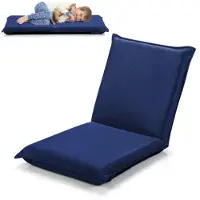 Costway Chaise de sol avec dossier réglable en 6 positions, Fauteuil de sol rembourré, Fauteuil de jeu, Chaise longue de relaxation, Lazy Sofa, supporte 150kg, Chaise de méditation bleu marine