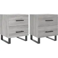vidaXL Tables de chevet 2 pcs sonoma gris 40x35x47,5 cm
