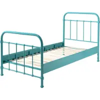 Vipack Lit métallique New York Couchage 90 x 200 cm ; Dimensions (PxLxH) : 95 cm x 100 cm x 210 cm ; Couleur : turquoise ; NYBE9094