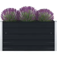 vidaXL Jardinière 100 x 100 x 45 cm Acier galvanisé Anthracite