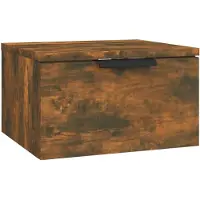 vidaXL Table de chevet murale Chêne fumé 34x30x20 cm