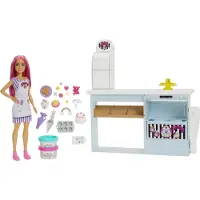 Barbie Boulangerie avec poupée (cheveux roses), Set y compris accessoires
