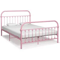 vidaXL Cadre de lit sans matelas rose métal 140x200 cm