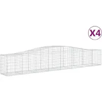 vidaXL Gabions avec arc surélevé 4 pcs. 400x50x60/80cm Fer galvanisé