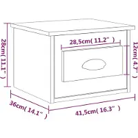 vidaXL Table de chevet murale blanc brillant 41,5x36x28 cm
