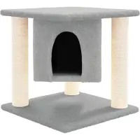 vidaXL Arbre à chat avec colonnes à griffer en sisal gris clair 37 cm