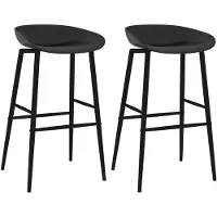 vidaXL Tabouret de bar 2 pcs. noir