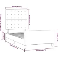 vidaXL Cadre de lit avec tête de lit bleu 90x190 cm Tissu