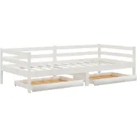 vidaXL Lit de jour avec tiroirs Blanc 90x200 cm Pin massif