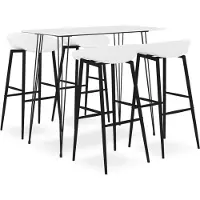 vidaXL Ensemble de bar 5 pièces blanc