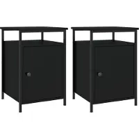 vidaXL Tables de chevet 2 pcs noir 40x42x60 cm bois d'ingénierie