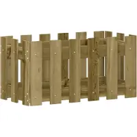vidaXL Jardinière avec design de clôture 60x30x30 cm pin imprégné
