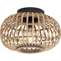 QAZQA Plafonnier intelligent noir avec bambou incl. WiFi G95 - Amira