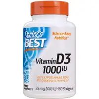 Doctors Best , Vitamine D3, 25 mcg (1 000 UI), 180 Gélules Molles